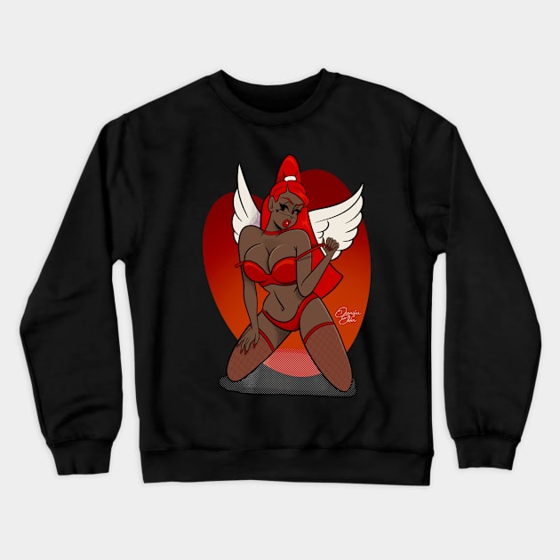 Coquettish Cupid Crewneck Sweatshirt by Jennifer Elder Art